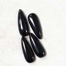 10X28MM PEAR CABOCHON BLACK ONYX (4PCS/BAG)